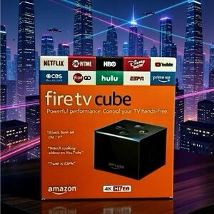 Amazon Fire TV Cube Hands-Free with Alexa and 4K Ultra HD Streaming Media Player